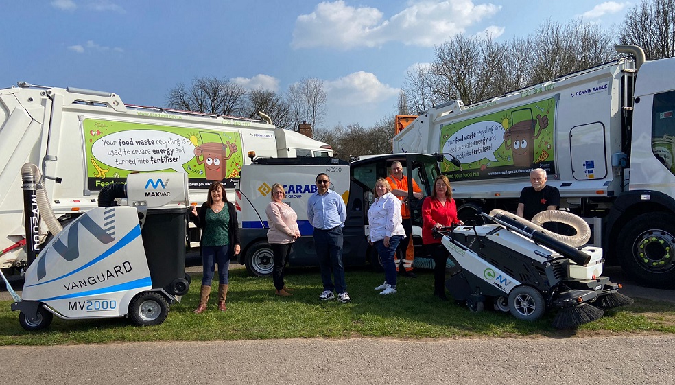 Sandwell council s cabinet with new litter equipment and bin trucks