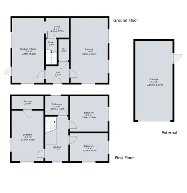 Sample house floor plan 1a