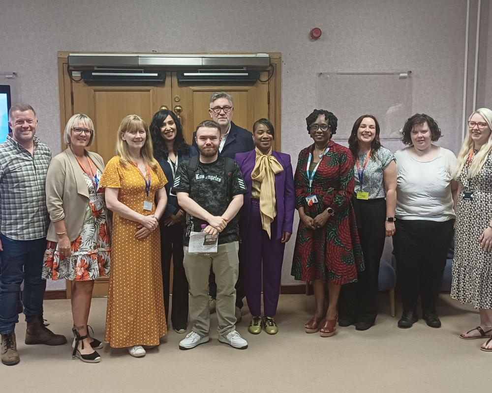 a picture of people with lived experiences and professionals at our coproduction week event