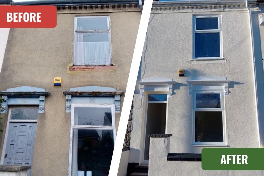 3 Before and after shots of another previously empty home in west bromwich