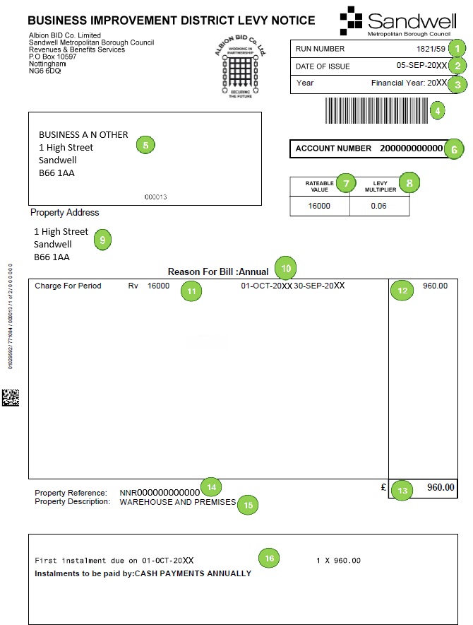 Albion bid bill example image
