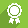 Ambition 10 icon rosette on green background