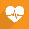 Ambition 2 icon heart on orange background