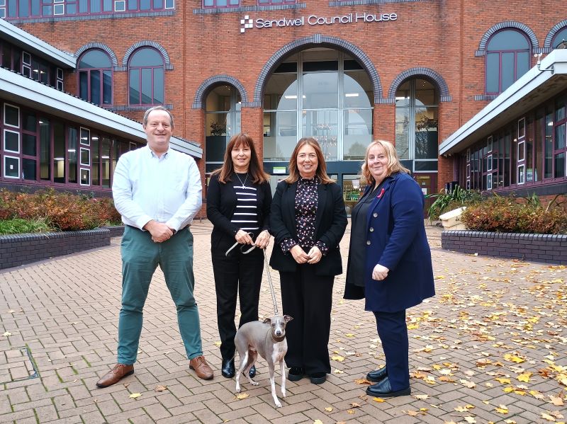 Cllr Richard Jeffcoat, Cllr Maria Crompton, Leader of the Council Councillor Kerrie Carmichael and Councillor Suzanne Hartwell celebrate the award