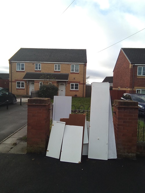 Wood and cupboard doors dumped in Anson Road, West Bromwich