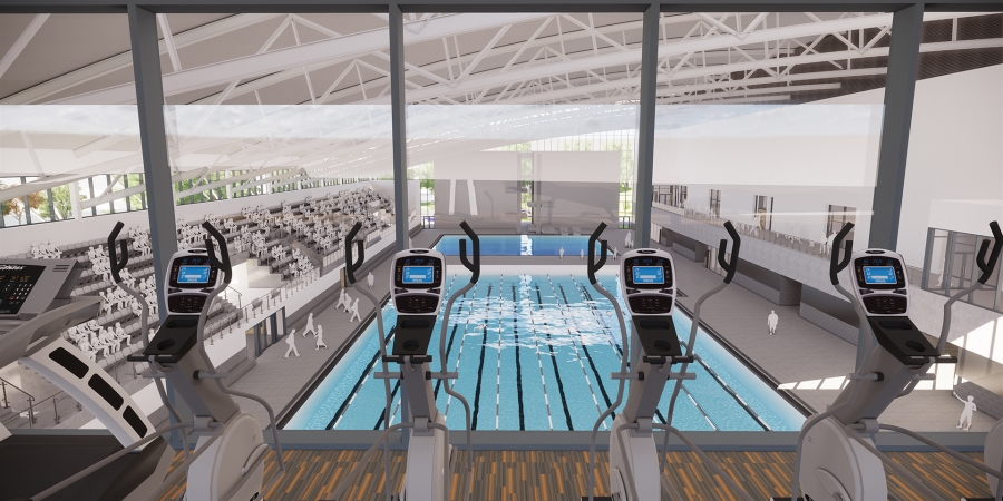 Artists impression - aerial_shot_of_pool Aquatics Centre
