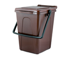 image of a small brown food waste bin.