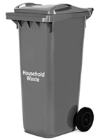 image of a grey household waste bin
