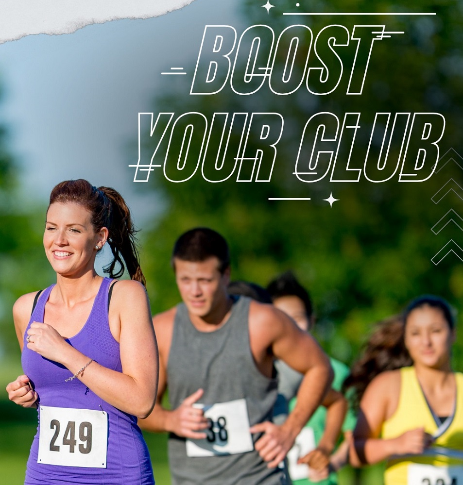 Boost Your Club web graphic showing runners