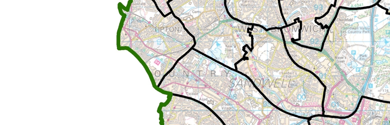 Map of Sandwell Council boundaries