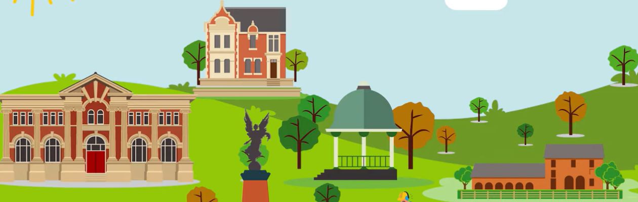 Image of Sandwell landmarks in a graphical style