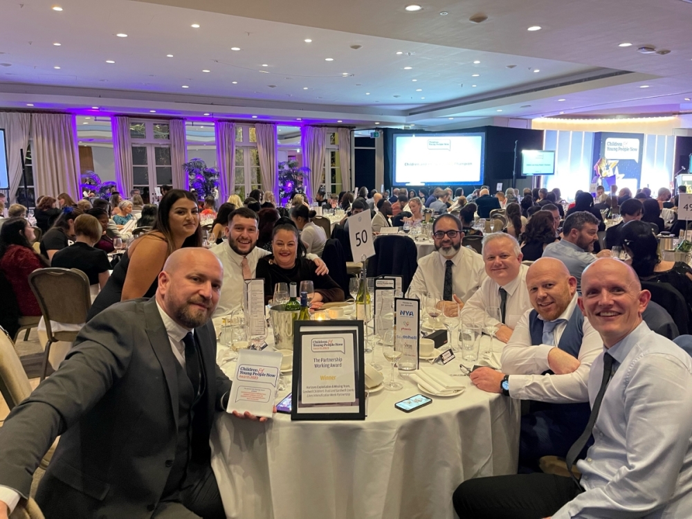 Celebrating winning the partnership working award