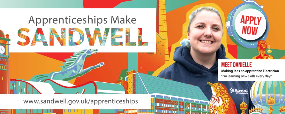 Apprenticeships Make Sandwell - photo of electrician Danielle who says she is learning new skills every day