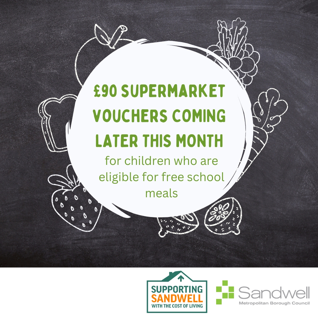 for children who are eligible for free school meals
&pound;90 supermarket vouchers COMING LATER THIS MONTH