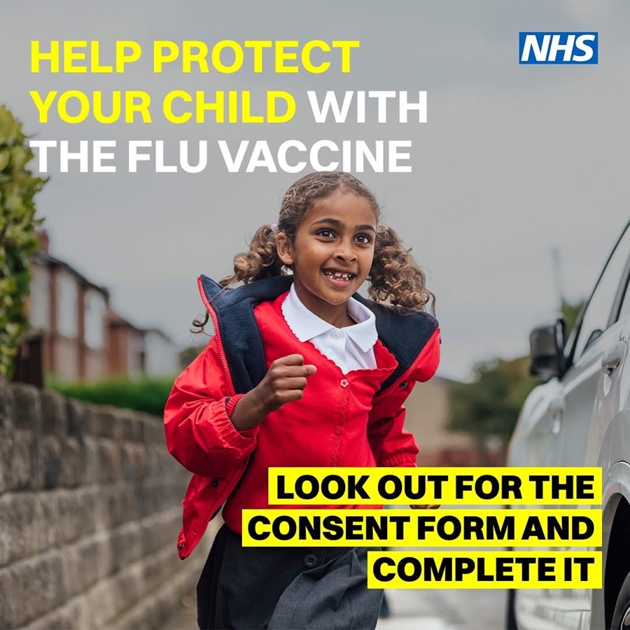 Help protect your child with the flu vaccine, look out for the consent form and complete it.