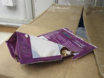 Food packaging gnawed by rats