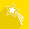 Ambition 1 icon shooting star on yellow background