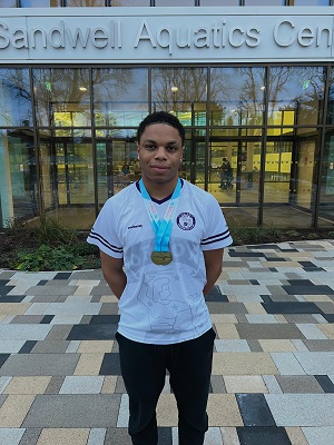 Karnell outside Sandwell Aquatics Centre