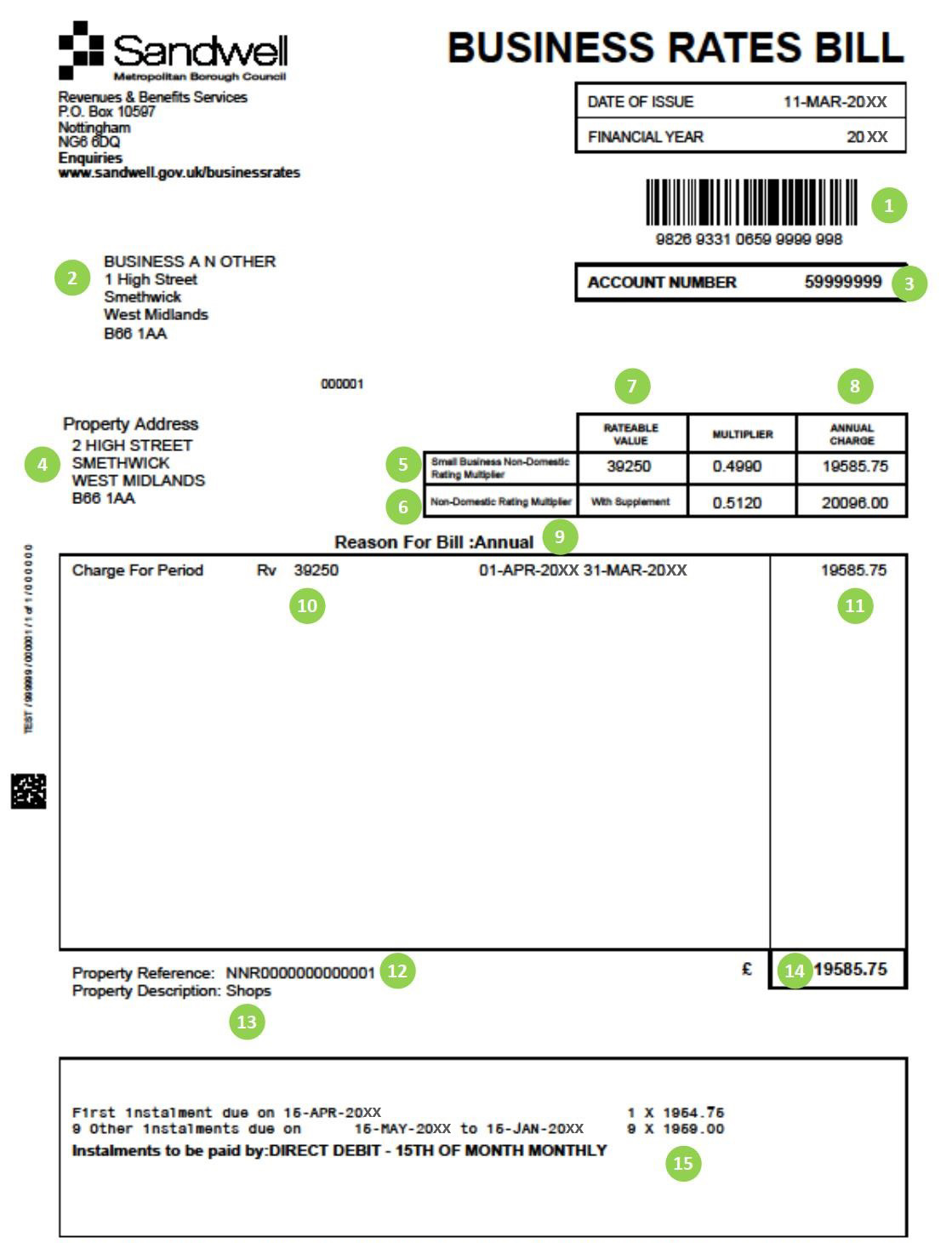 Image of a Business Rates bill