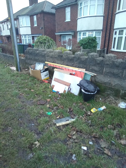 Dumped rubbish in Oak Road, West Bromwich