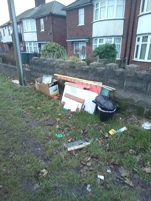 Dumped rubbish in Oak Road, West Bromwich