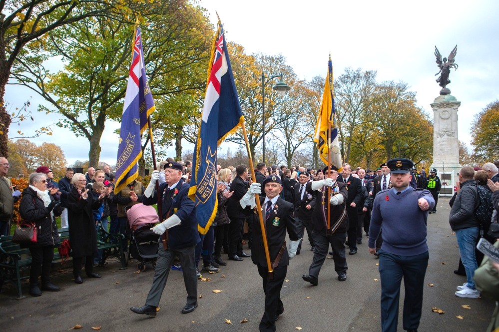 Remembrance parade at Dartmouth Park West Bromwich in 2025