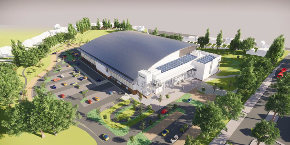 Sandwell Aquatics Centre new aerial image - artists impression