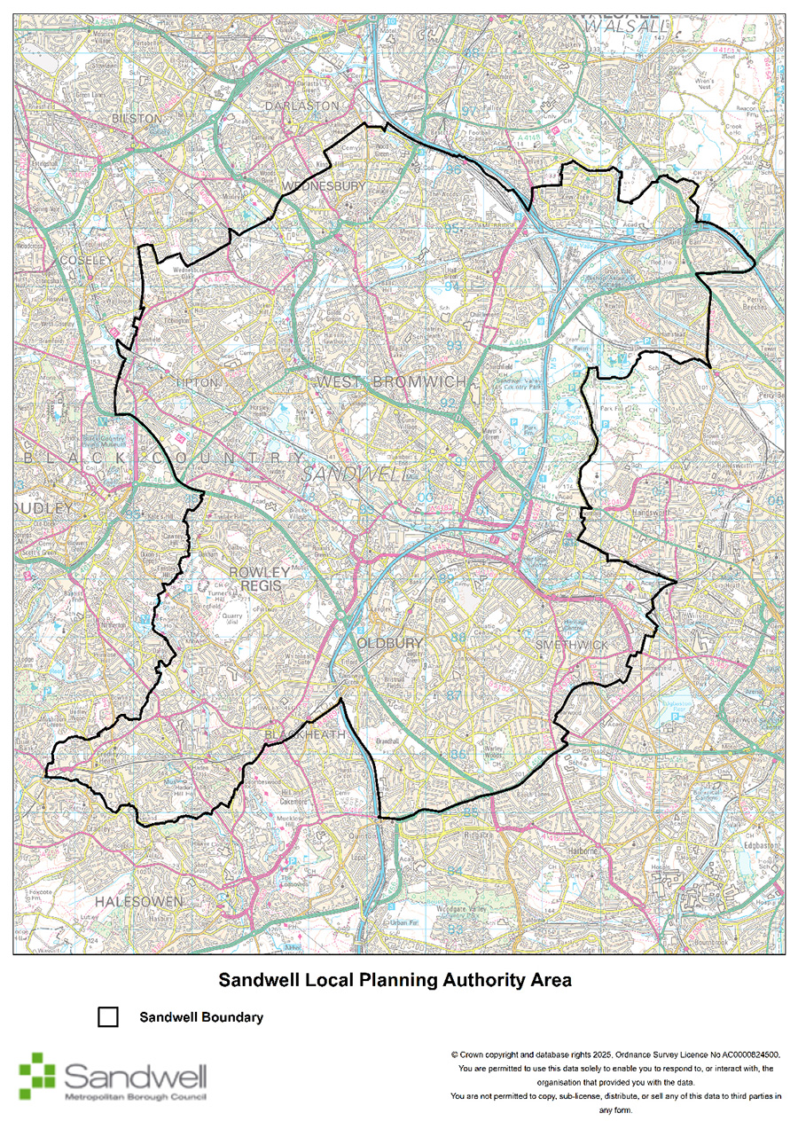 Sandwell local planning authority area map