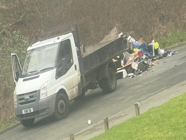 Truck caught on camera having fly-tipped waste