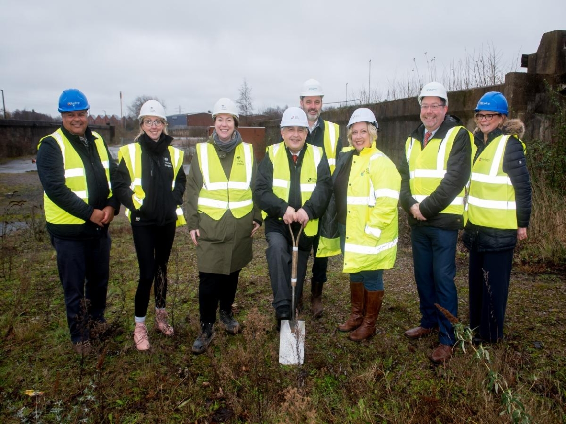 Cllr Peter Hughes with representatives from Homes England and the Matrix Housing Partnership