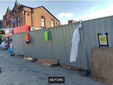 Insecure fencing at site in West Bromwich