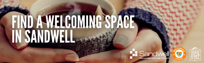 Find a welcoming space in Sandwell
With an image of someone wearing gloves holding a coffee cup