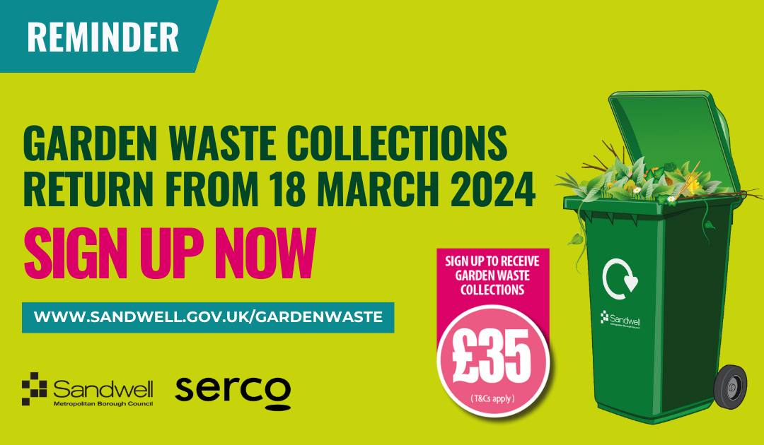 Garden waste collections return from next week Sandwell Council