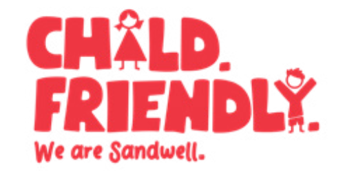 Sandwell Child Friendly logo - red version