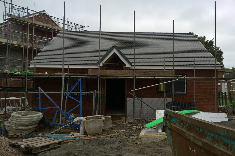 Bull Lane construction of bungalow in progress