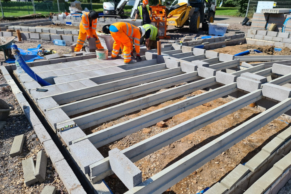 Bull Lane beam works in progress