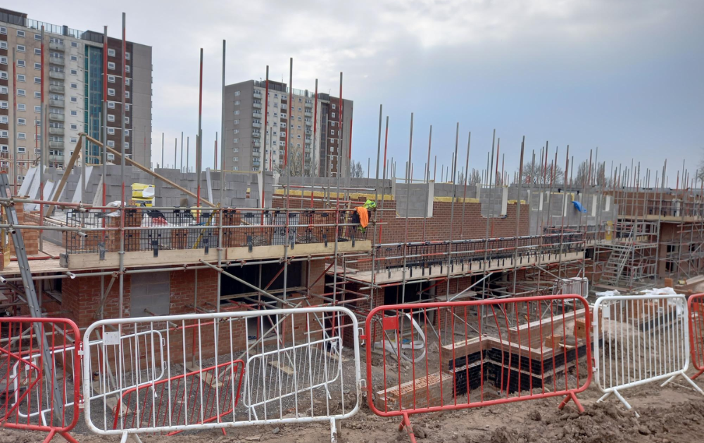 Structure of new homes starting to show