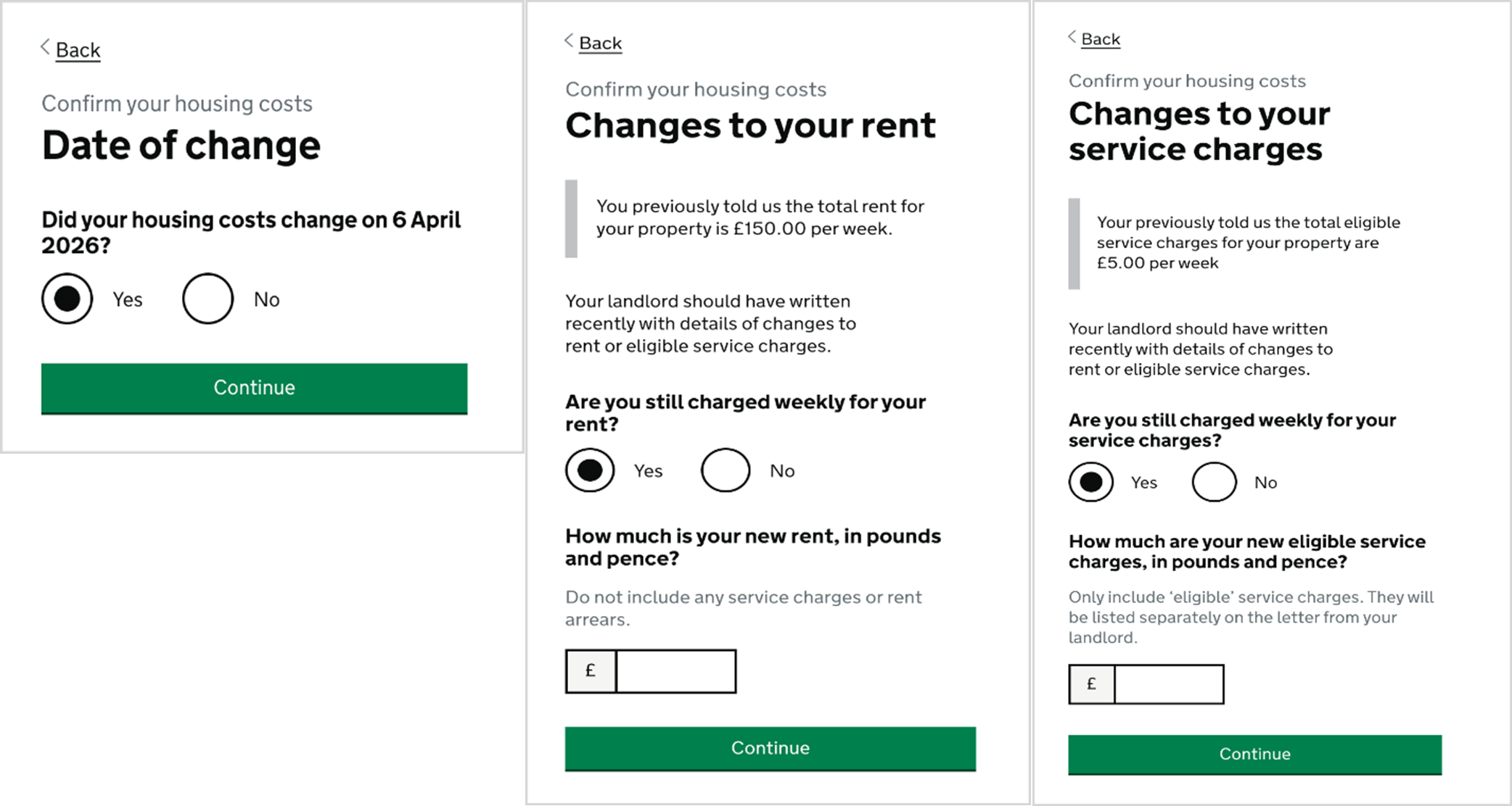 UC - changes to your rent